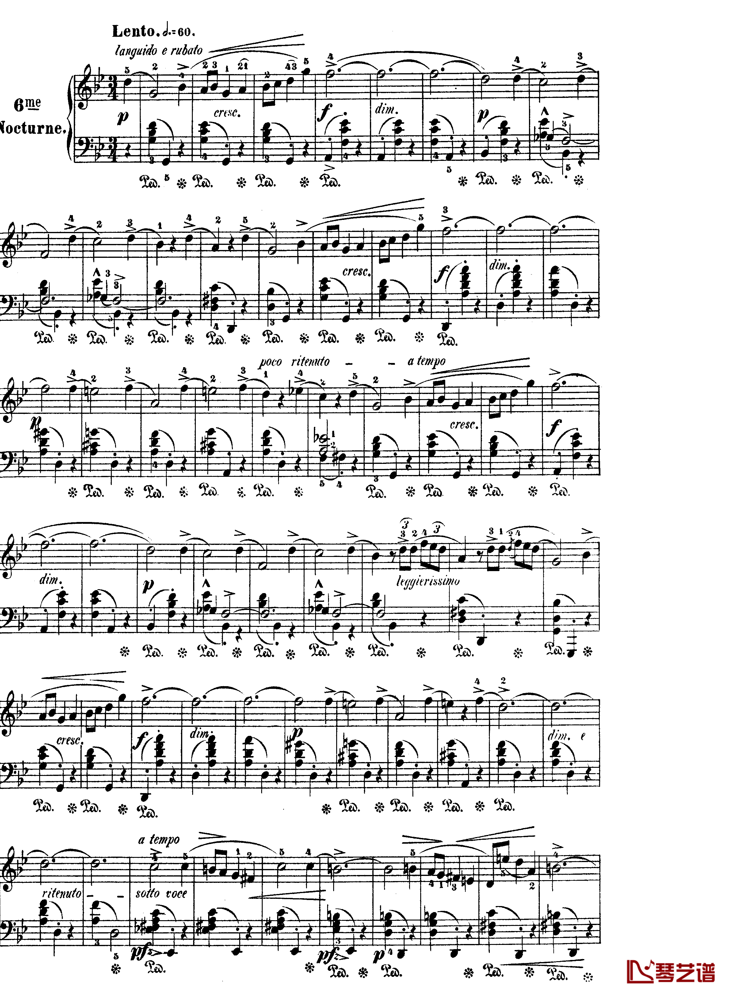 升F大调夜曲作品15号钢琴谱-Nocturne Op.15 No.3-肖邦-chopin1