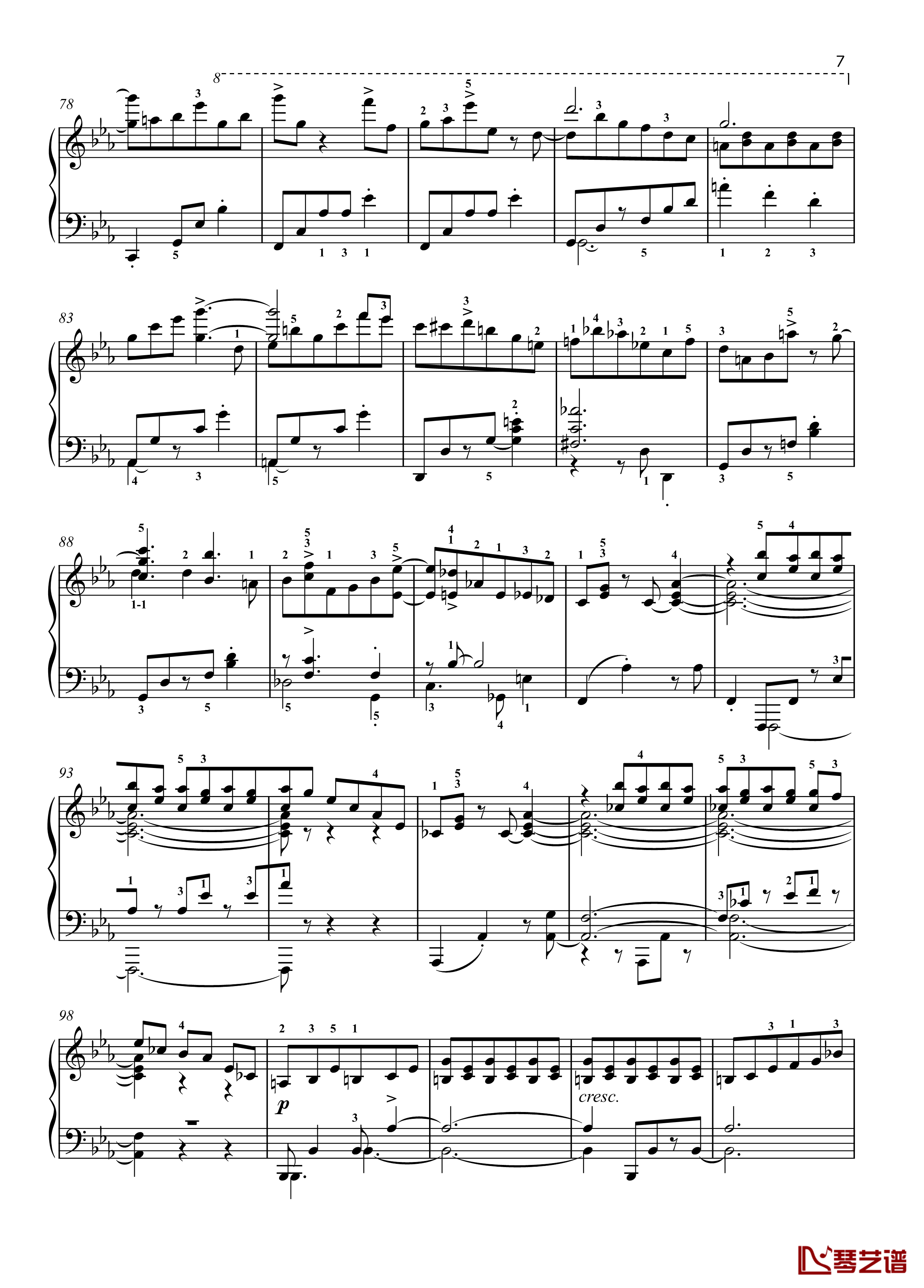 No. 2. Dream. Moderato钢琴谱-带指法- 八首音乐会练习曲 Eight Concert ?tudes Op 40 -爵士-尼古拉·凯帕斯汀7