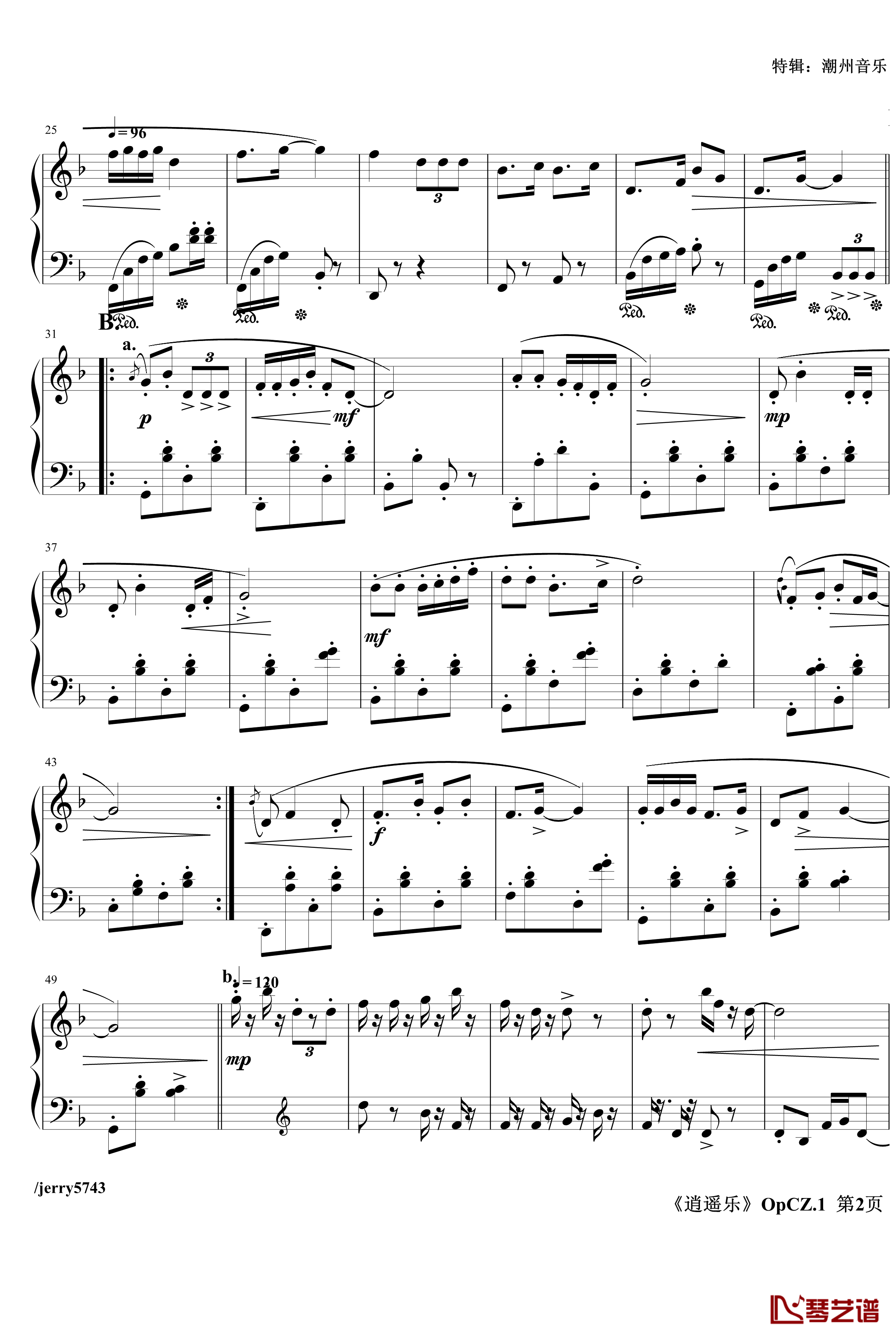 逍遥乐钢琴谱-Op.CZ.1-jerry57432