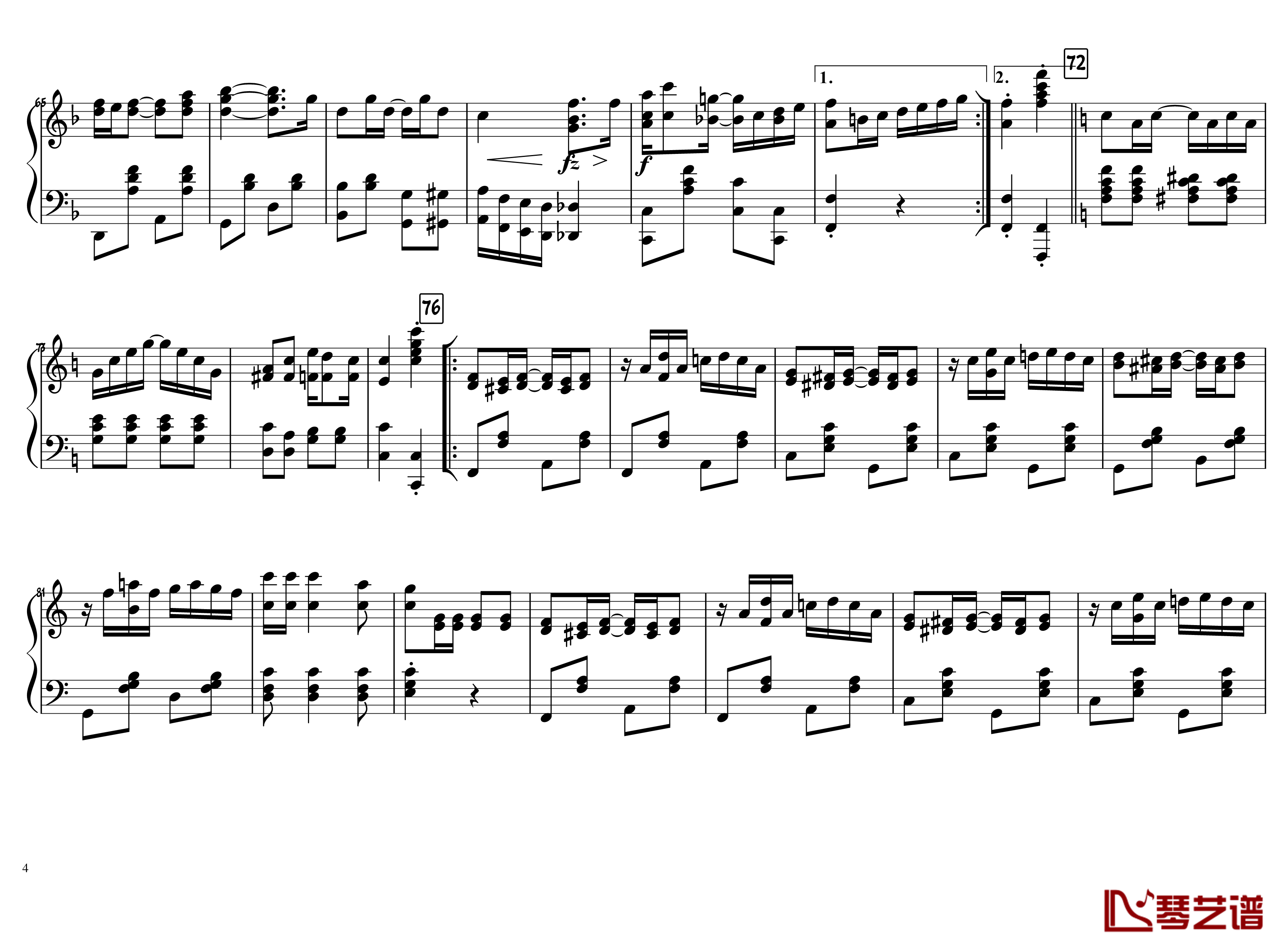The Entertainer钢琴谱-Scott Joplin4