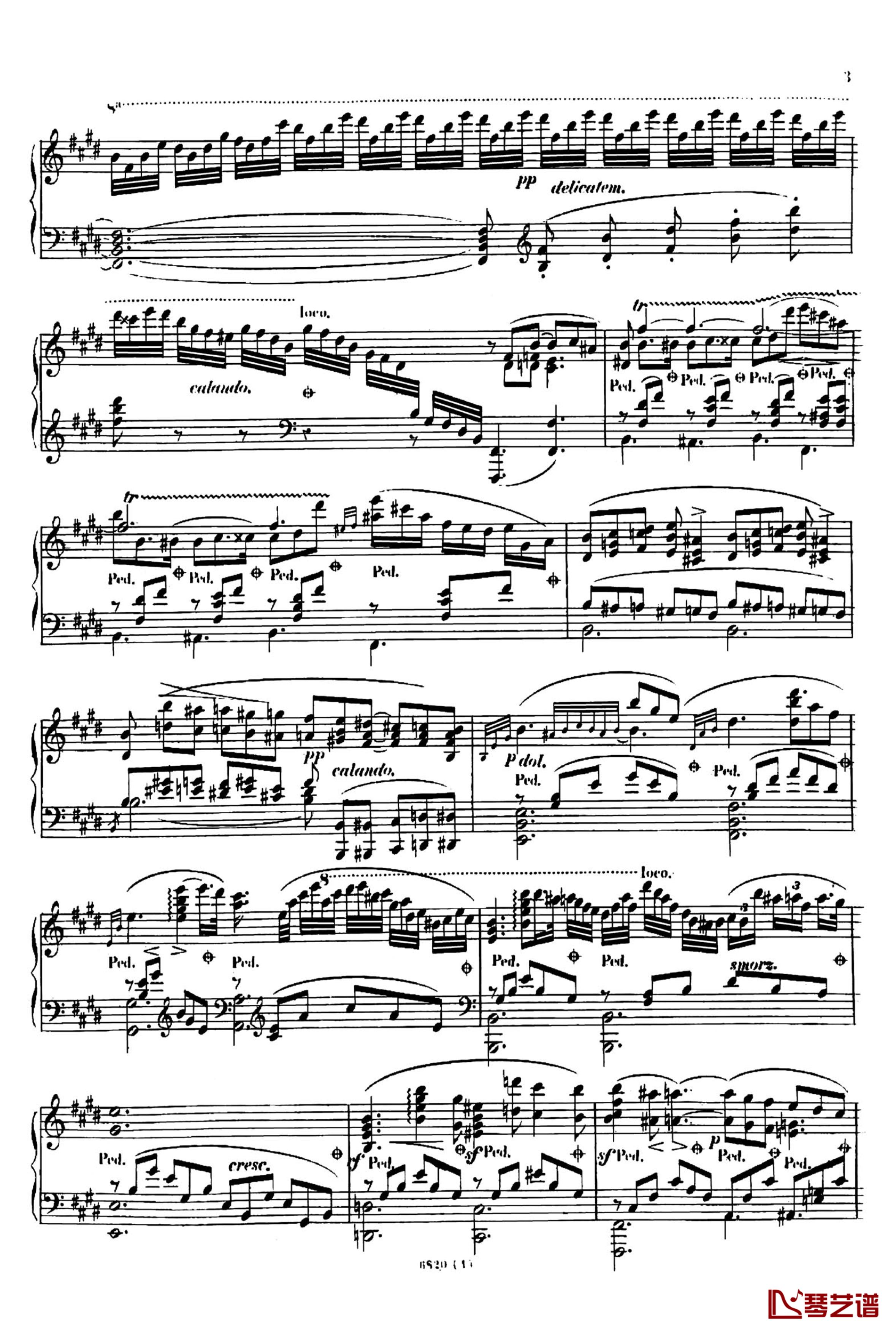 E大调夜曲Op.604No.1钢琴谱-斯甘巴蒂-车尔尼- 敬意4
