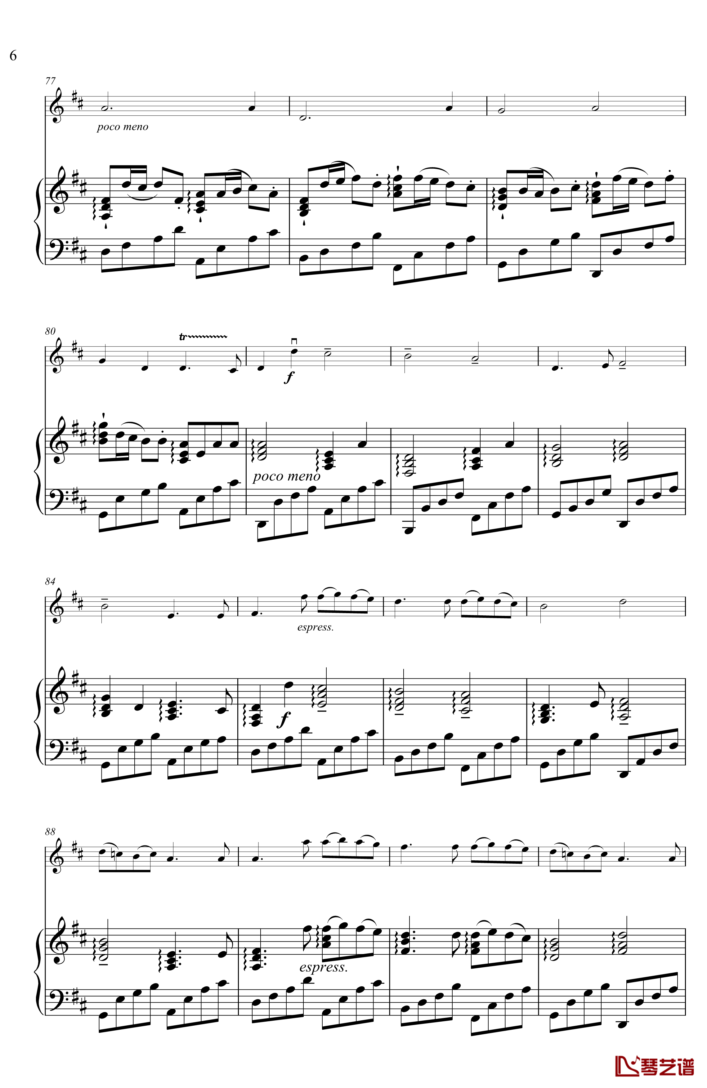 卡农钢琴谱-小题钢琴-帕赫贝尔-Pachelbel6