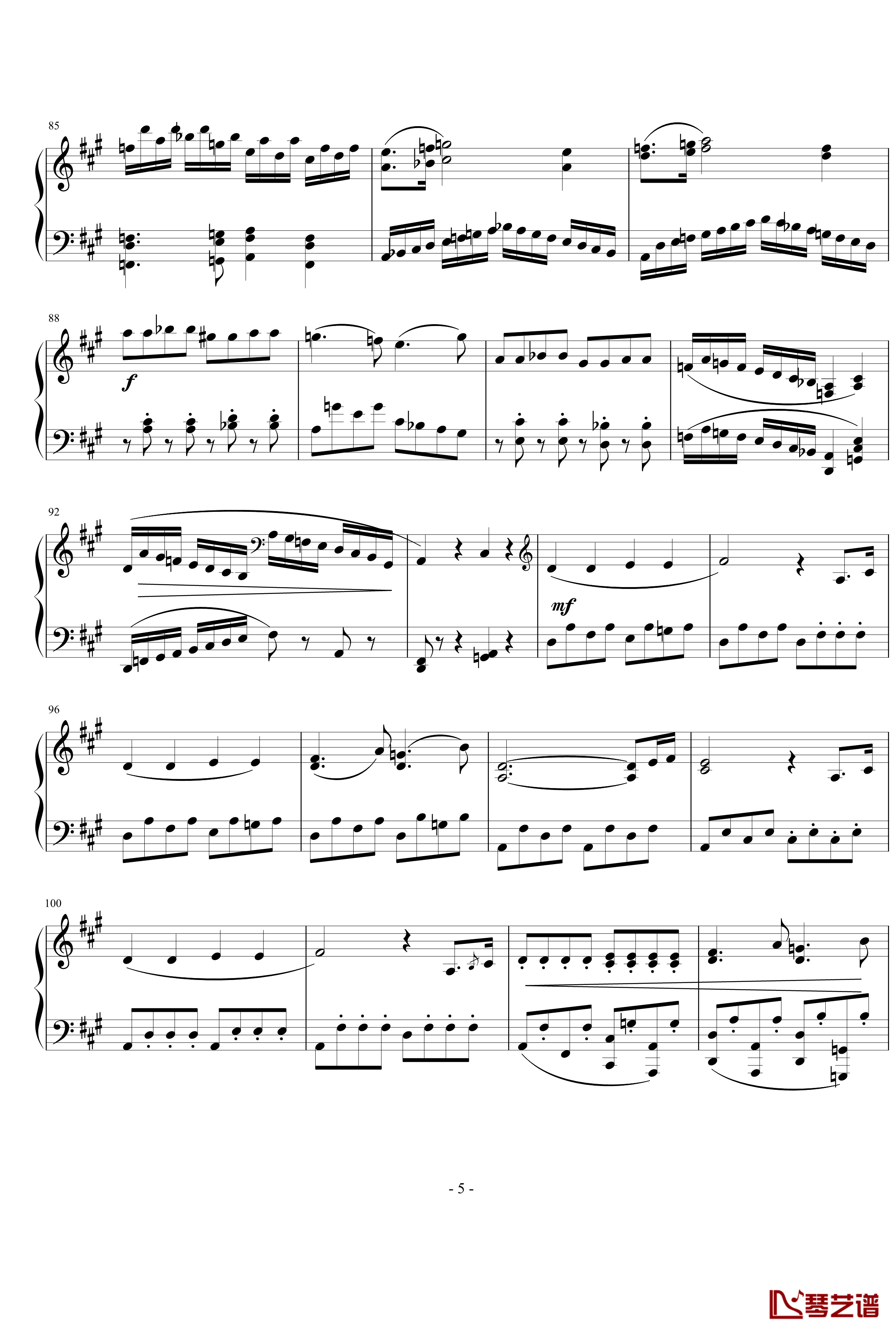 A大调奏鸣曲第一乐章钢琴谱-清代皇帝5