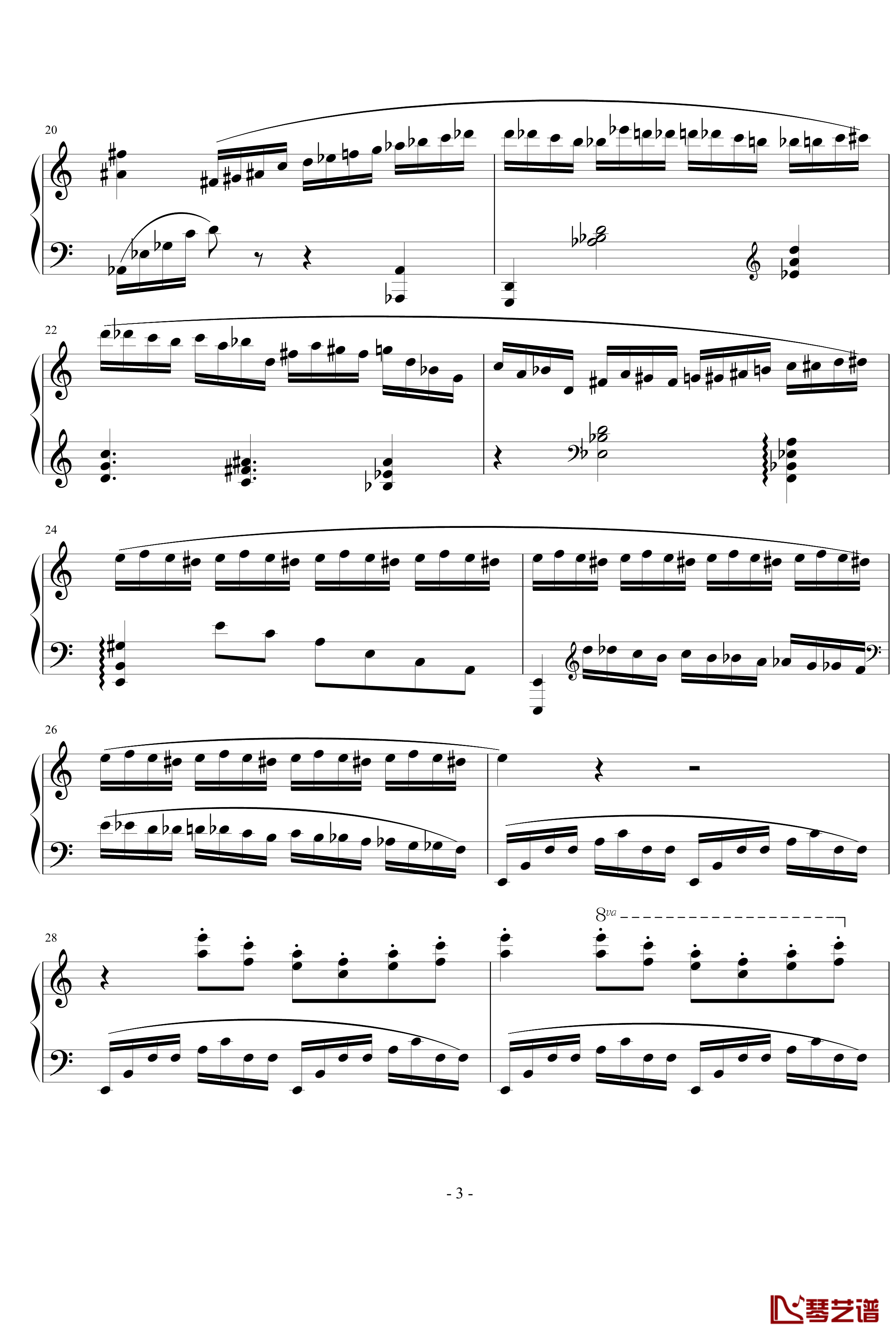 野蜂飞舞钢琴谱-爵士版-里姆斯基-柯萨科夫3