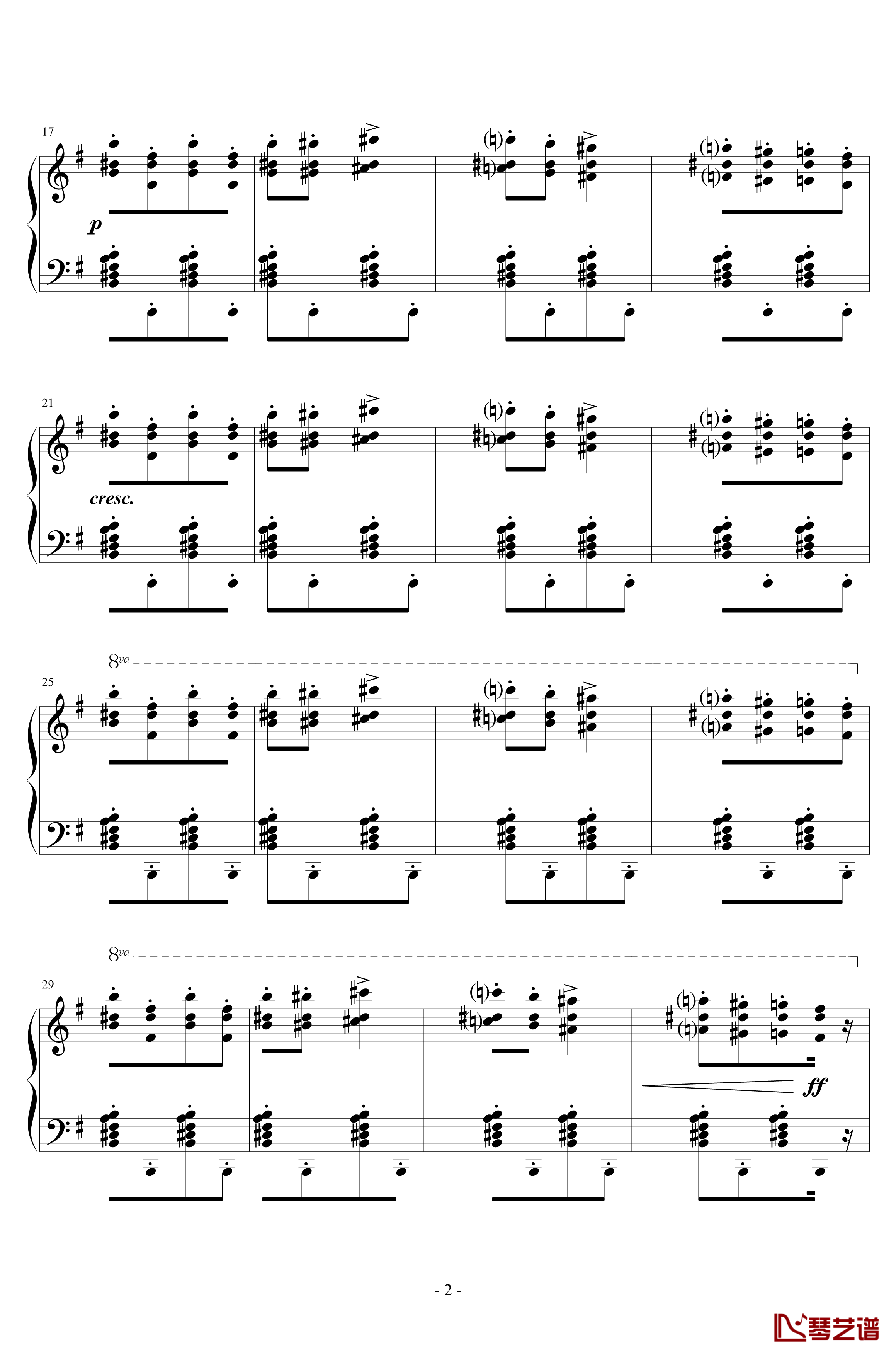 二月  狂欢节钢琴谱-Op.74 No.2-阿尔坎2