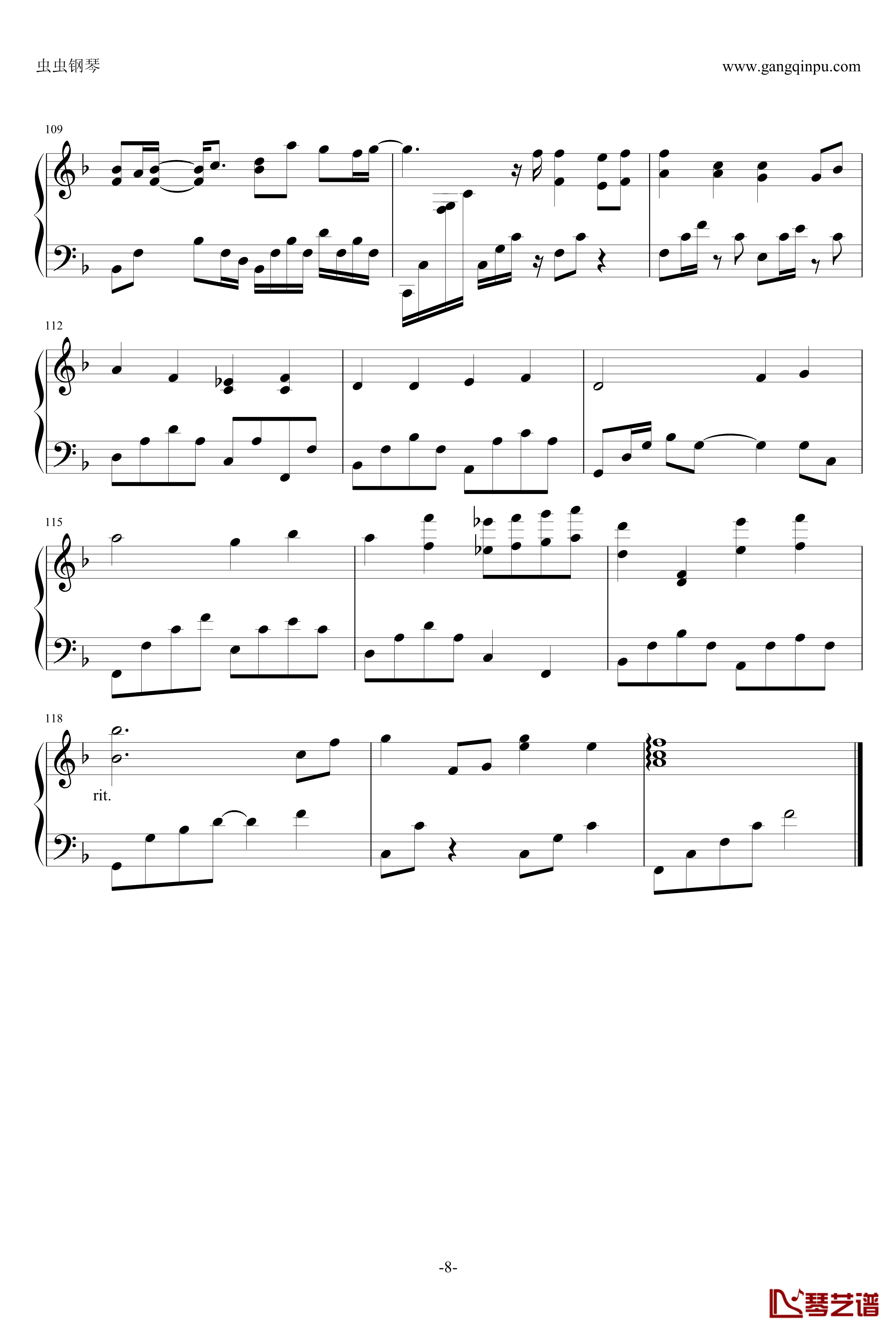 那些年钢琴谱—钢琴演奏版-胡夏8