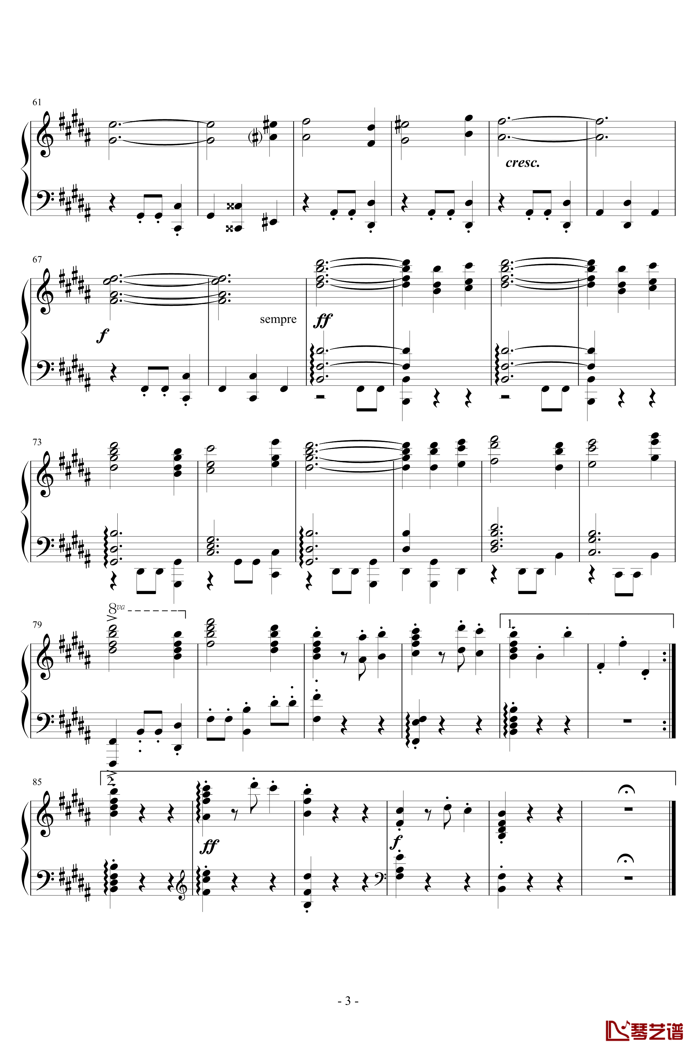 B大调第一钢琴三重奏钢琴谱-Op.8-第二乐章-谐谑曲-中段-勃拉姆斯3