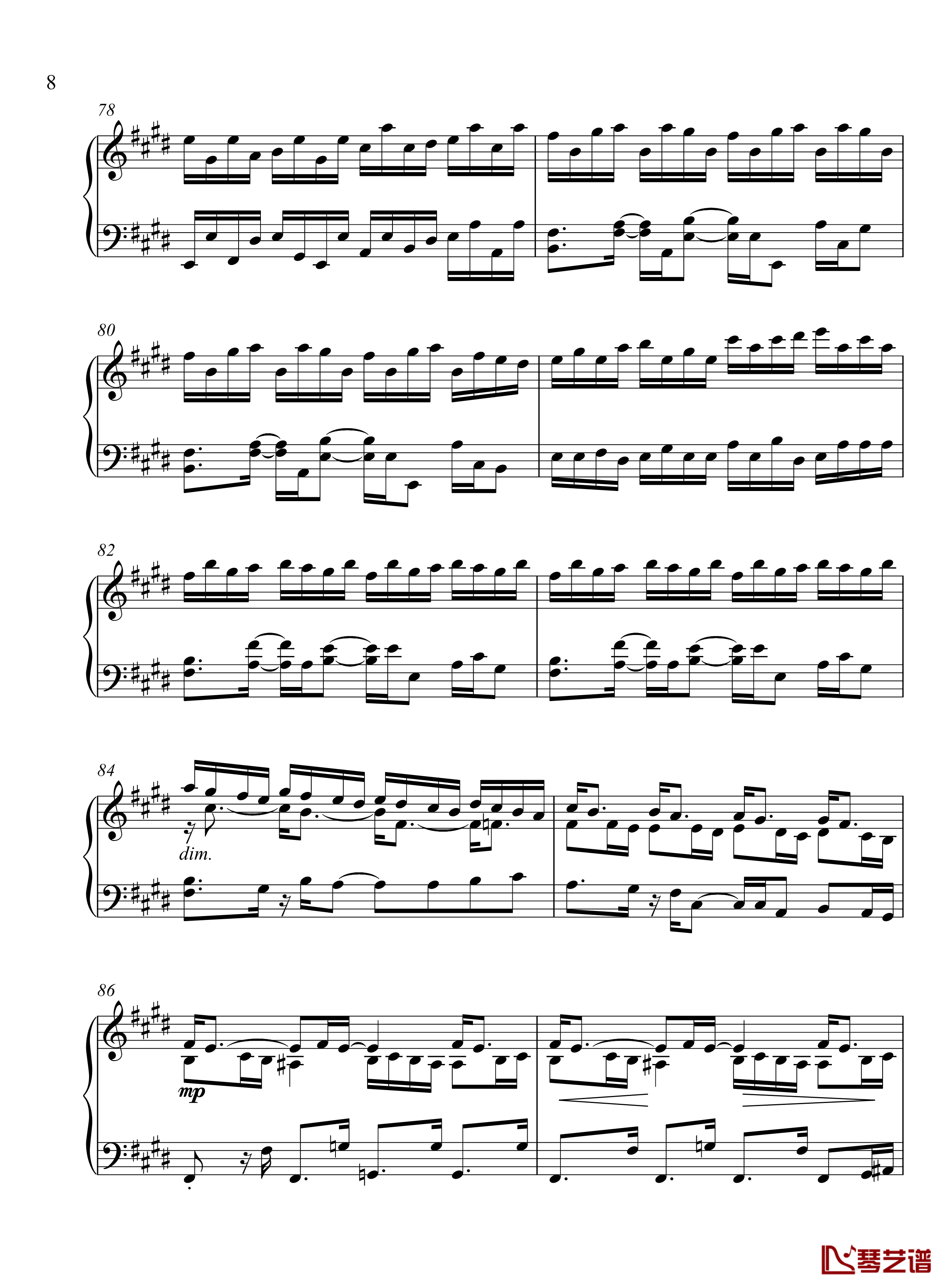 辛普森B大调练习曲钢琴谱-辛普森8