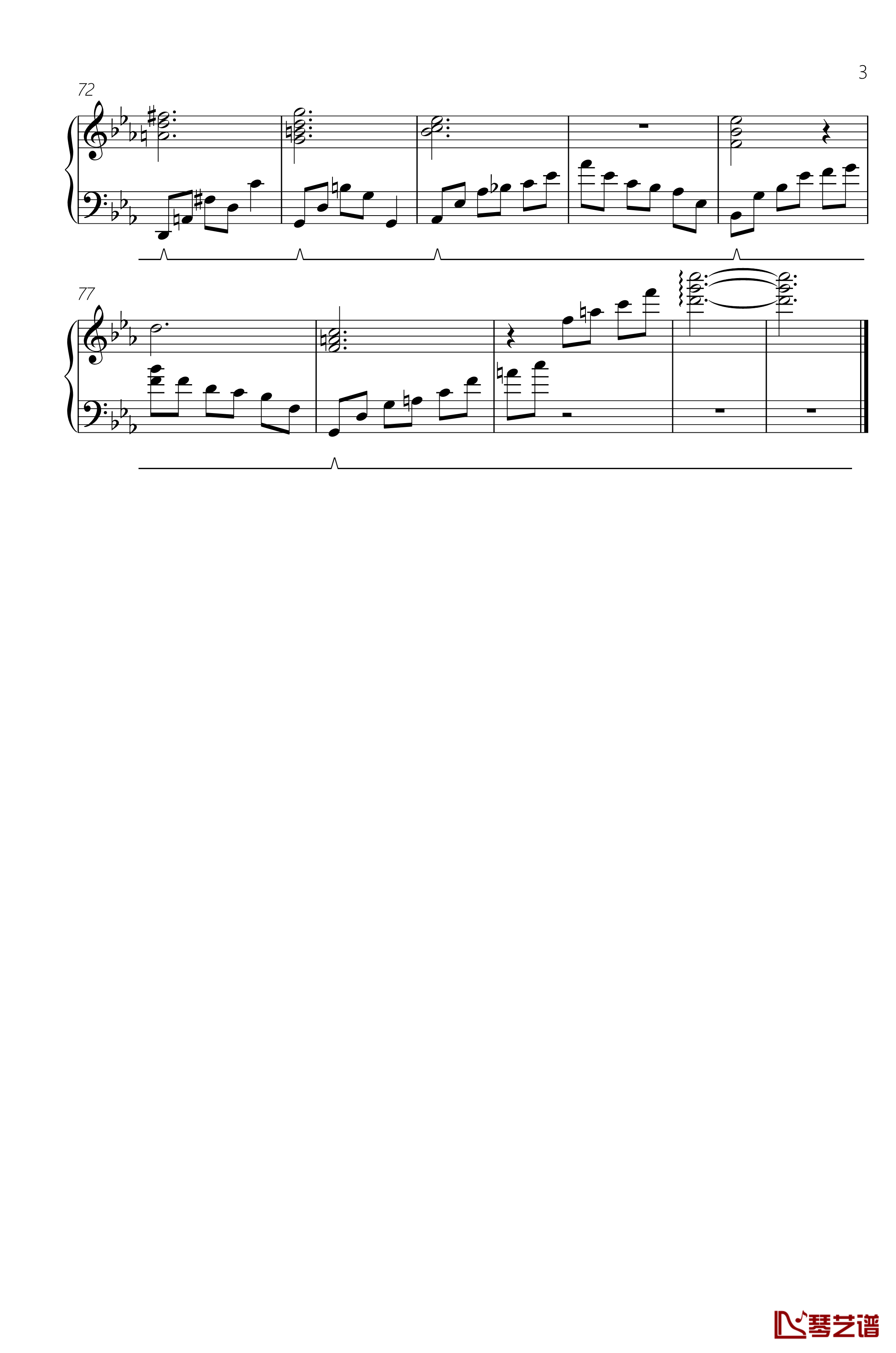 艾达主题钢琴谱-FF14-死者宫殿50层BGM-最终幻想3