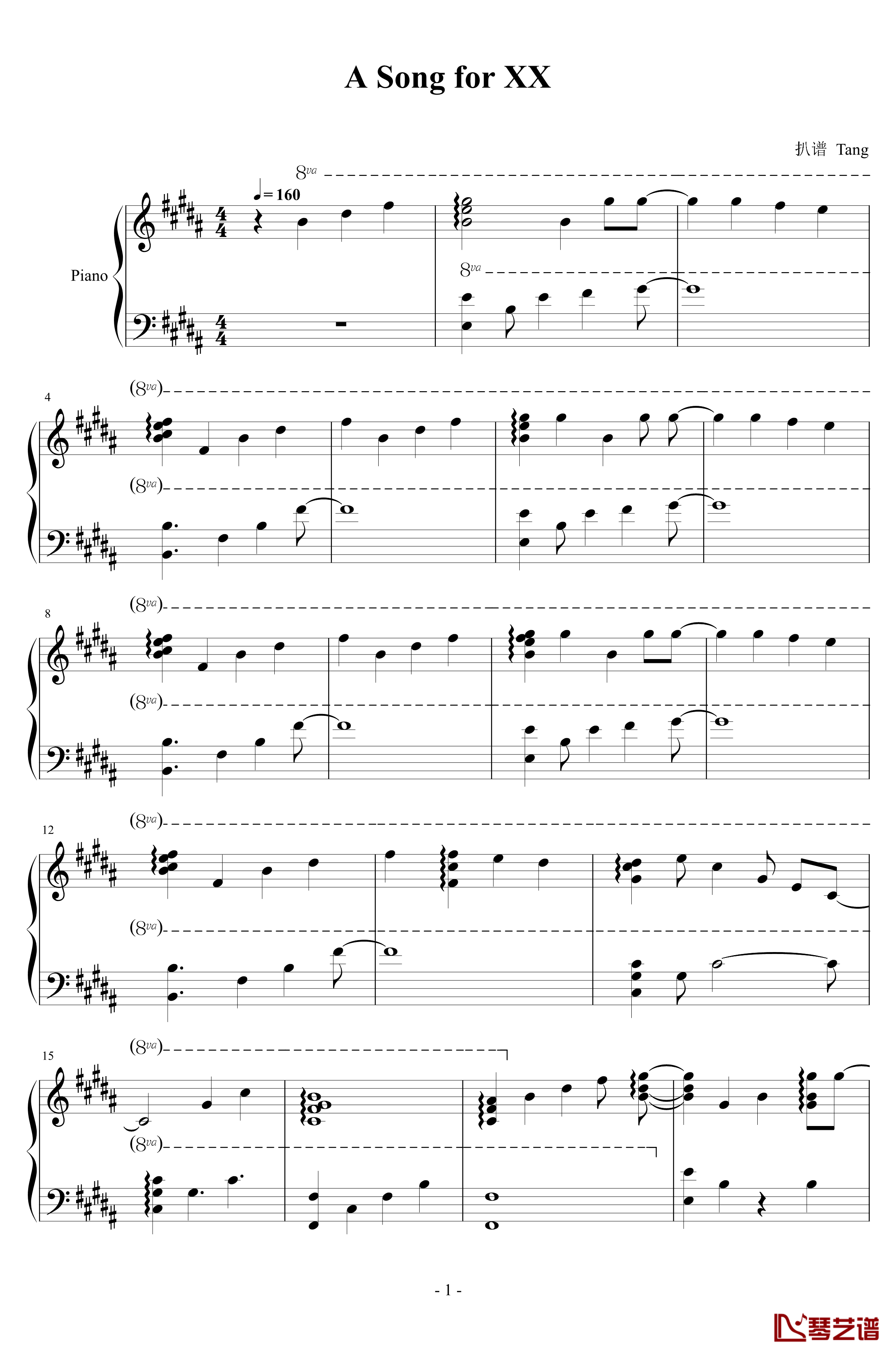 A Song for XX钢琴谱-滨崎步1