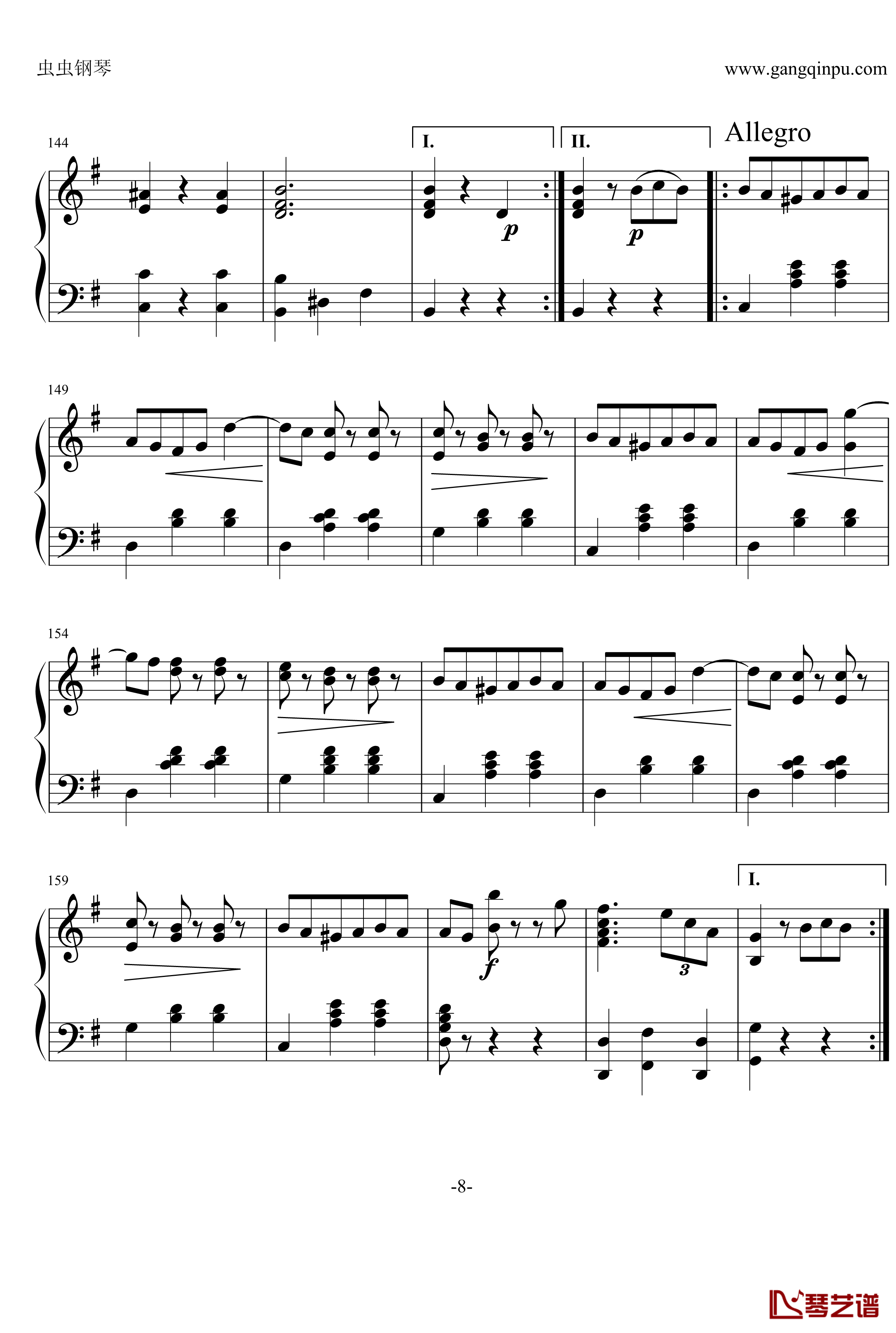蓝色多瑙河钢琴谱-接近原版-约翰·斯特劳斯8
