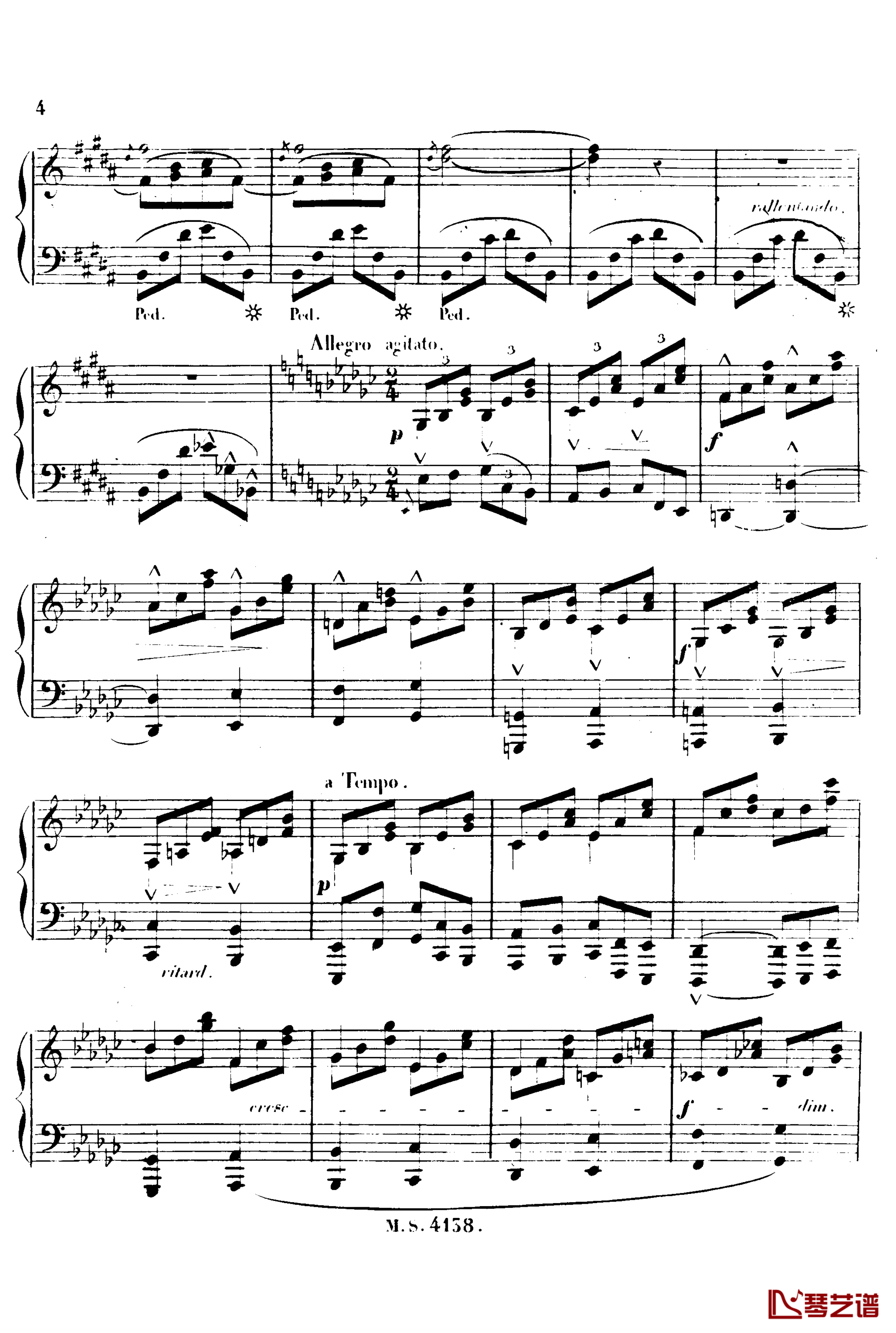 B大调夜曲 Op.51b钢琴谱-塔尔贝格5