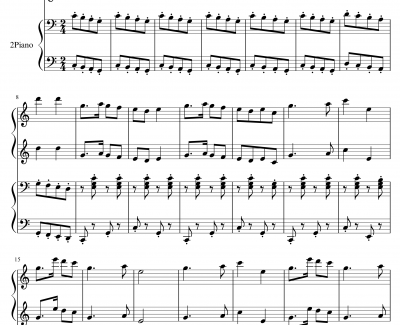 黄河钢琴谱-四手联弹-改编简单版-指头大仙