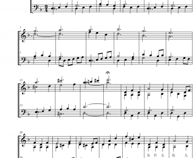 火红的花儿钢琴谱-标准四声部-项海波
