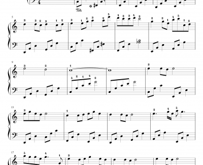 菊花台钢琴谱-C调简单版-周杰伦