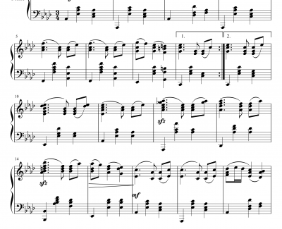 降A大调圆舞曲Op39NO.15钢琴谱-勃拉姆斯-Brahms
