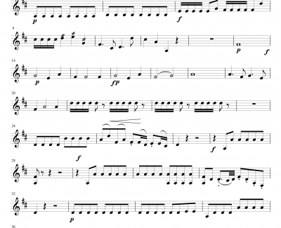 C大调双簧管协奏曲第一乐章钢琴谱-中提分谱 单簧管版-莫扎特