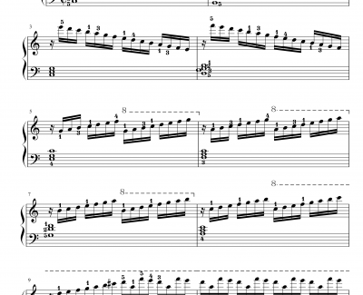 车尔尼钢琴谱-Czerny-练习曲1.4