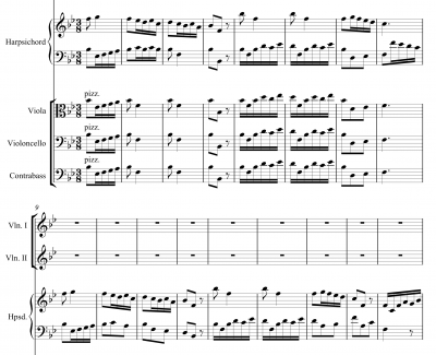 羽管键琴协奏曲 第三乐章 有节制的快板-亨德尔-钢琴谱