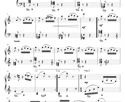 帕格尼尼主题变奏曲钢琴谱-别尔科维奇