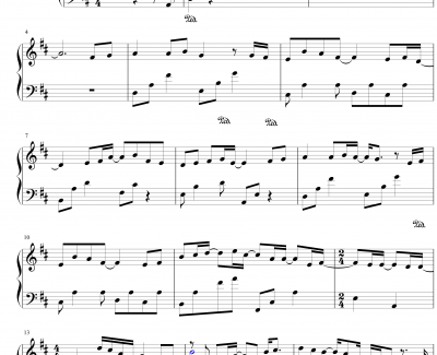 国境之南钢琴谱-简单版-范逸臣