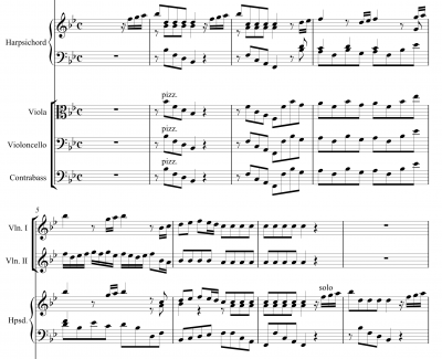 羽管键琴协奏曲钢琴谱-第一乐章 不太快的快板-亨德尔