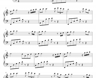 kiss the rain钢琴谱-初学者简易完整版-Yiruma
