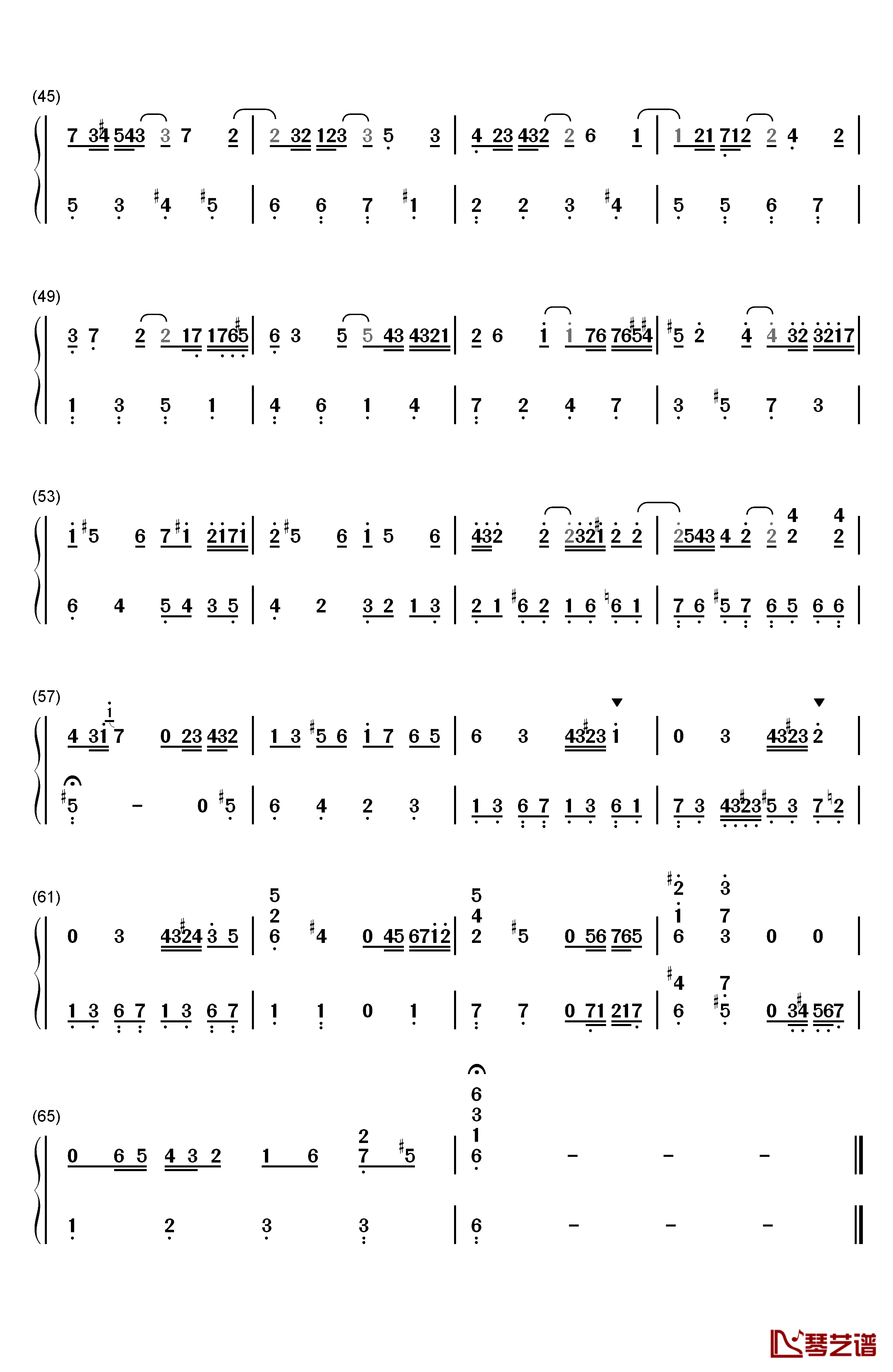 巴赫前奏曲钢琴简谱-数字双手-巴赫3