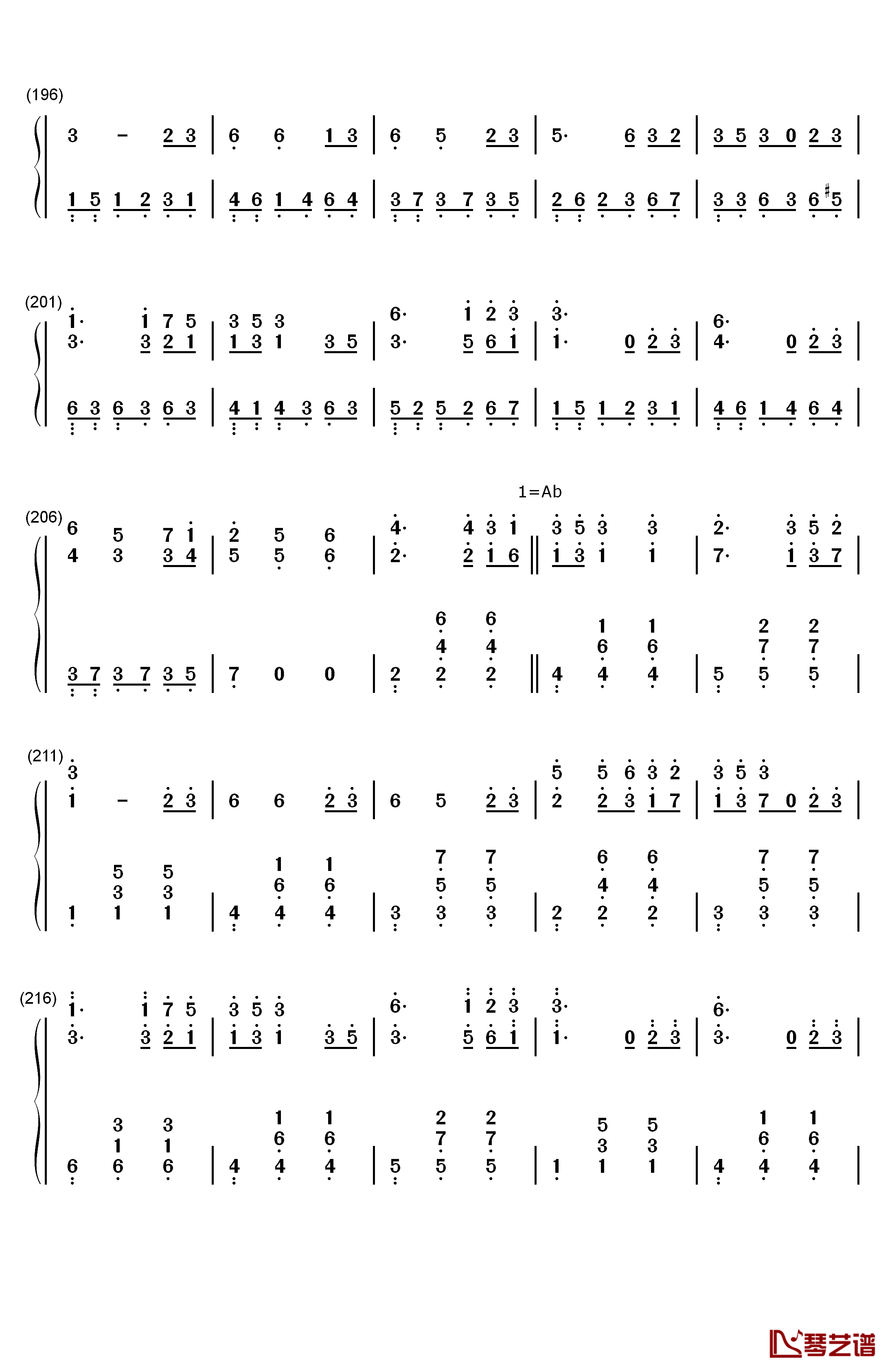 四季折の羽钢琴简谱-数字双手-鏡音リン  鏡音レン8