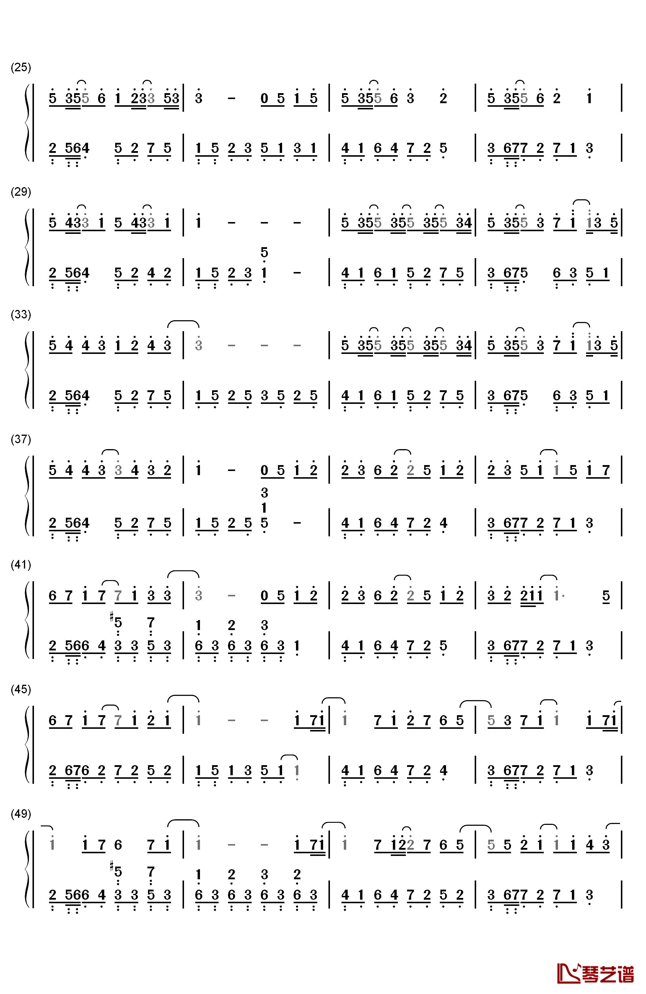 最后一页钢琴简谱-数字双手-江语晨2