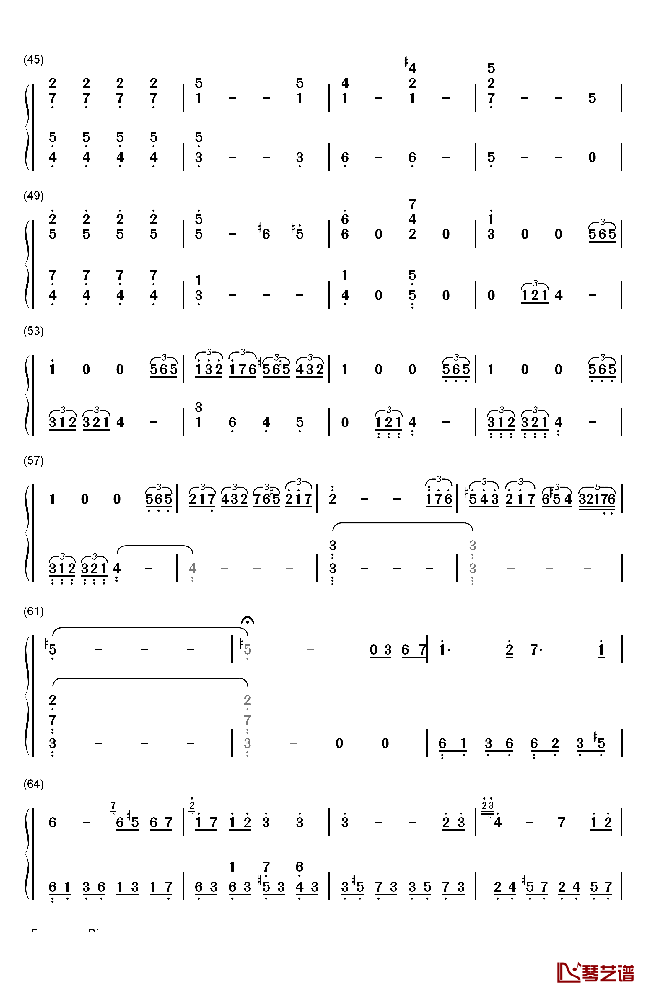 悲怆钢琴简谱-数字双手-贝多芬3