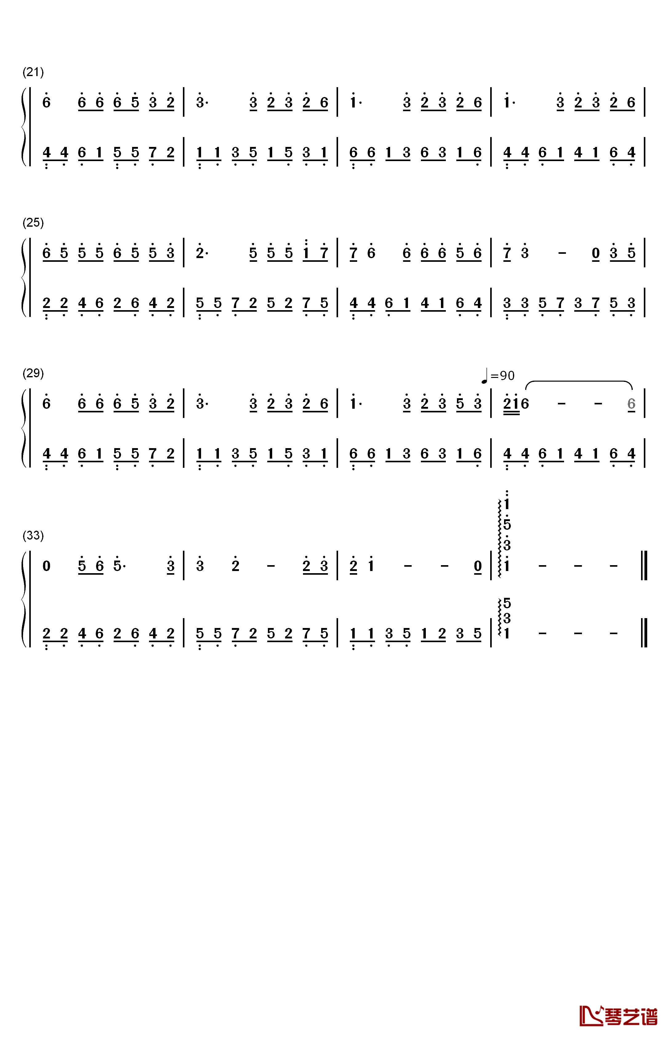 囚鸟简单版钢琴简谱-数字双手-彭羚2