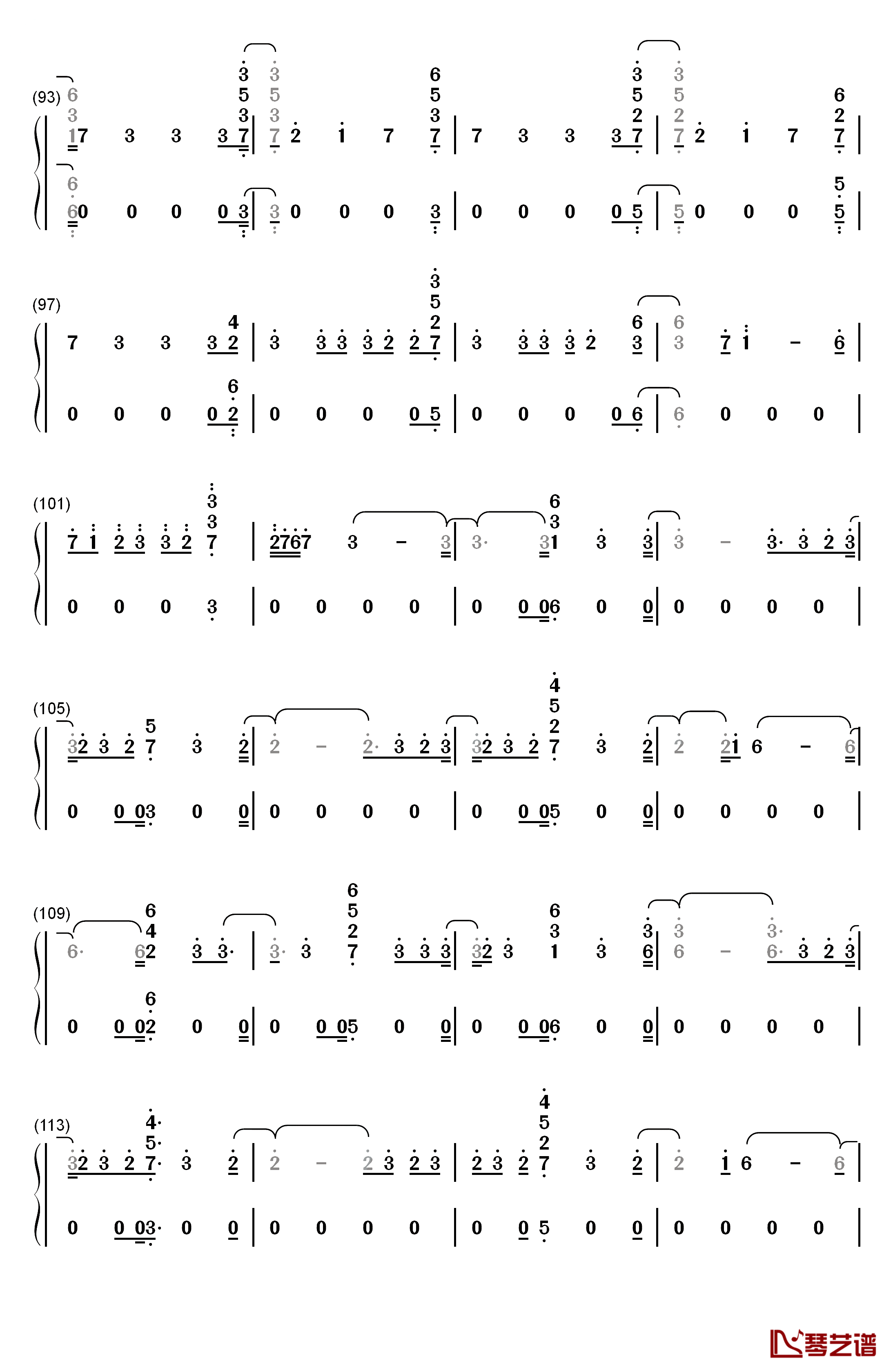Genius钢琴简谱-数字双手-LSD5