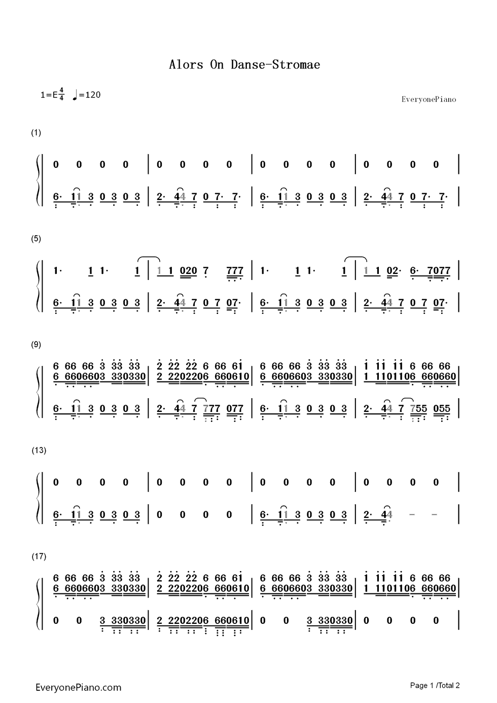 Alors On Danse钢琴简谱-数字双手-Stromae1