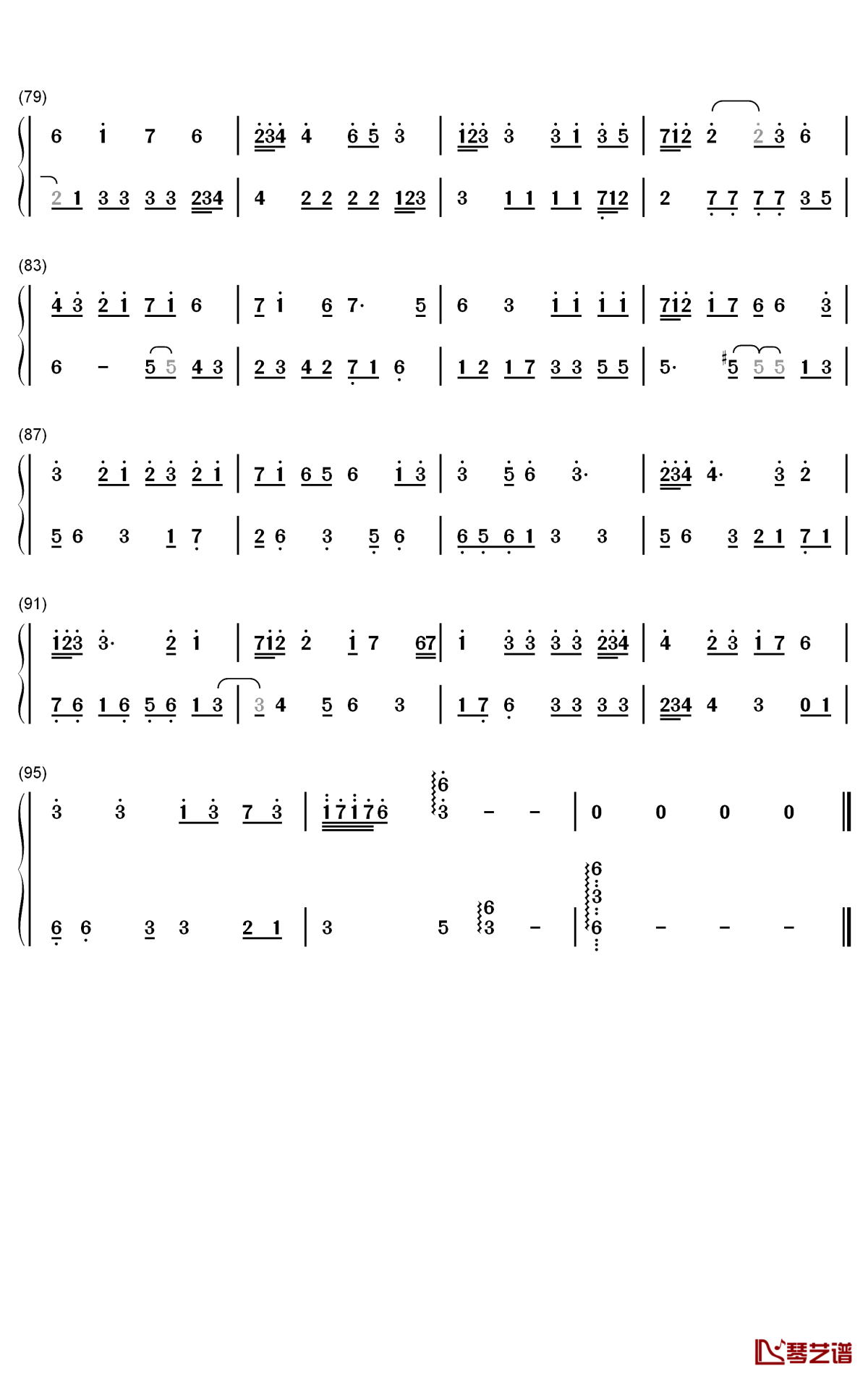 中世纪民谣钢琴简谱-数字双手-IDW哒4