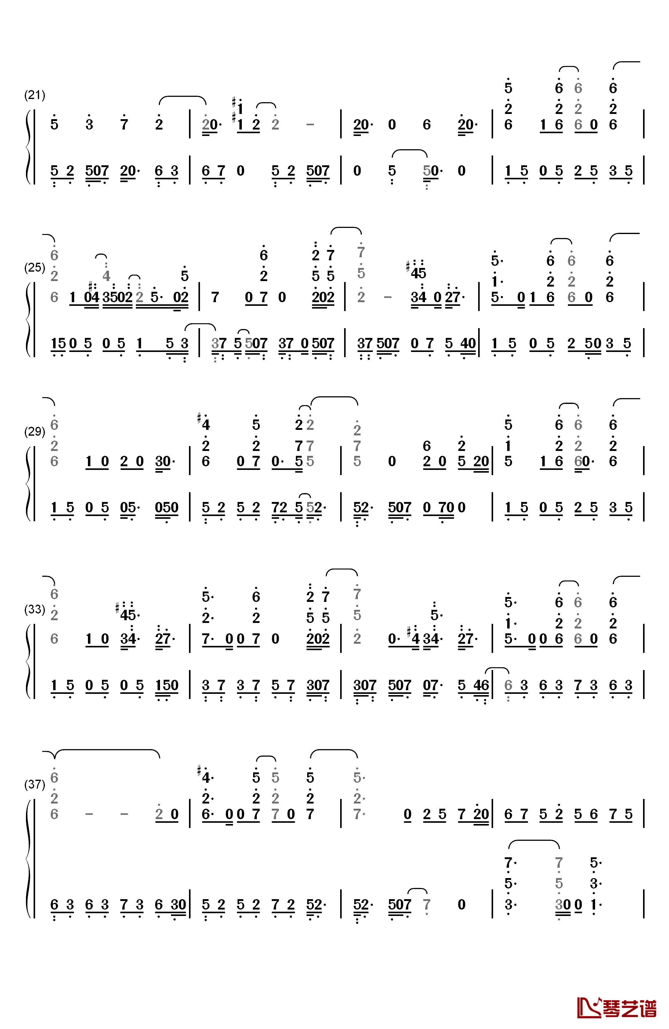 時を刻む唄钢琴简谱-数字双手-Lia2
