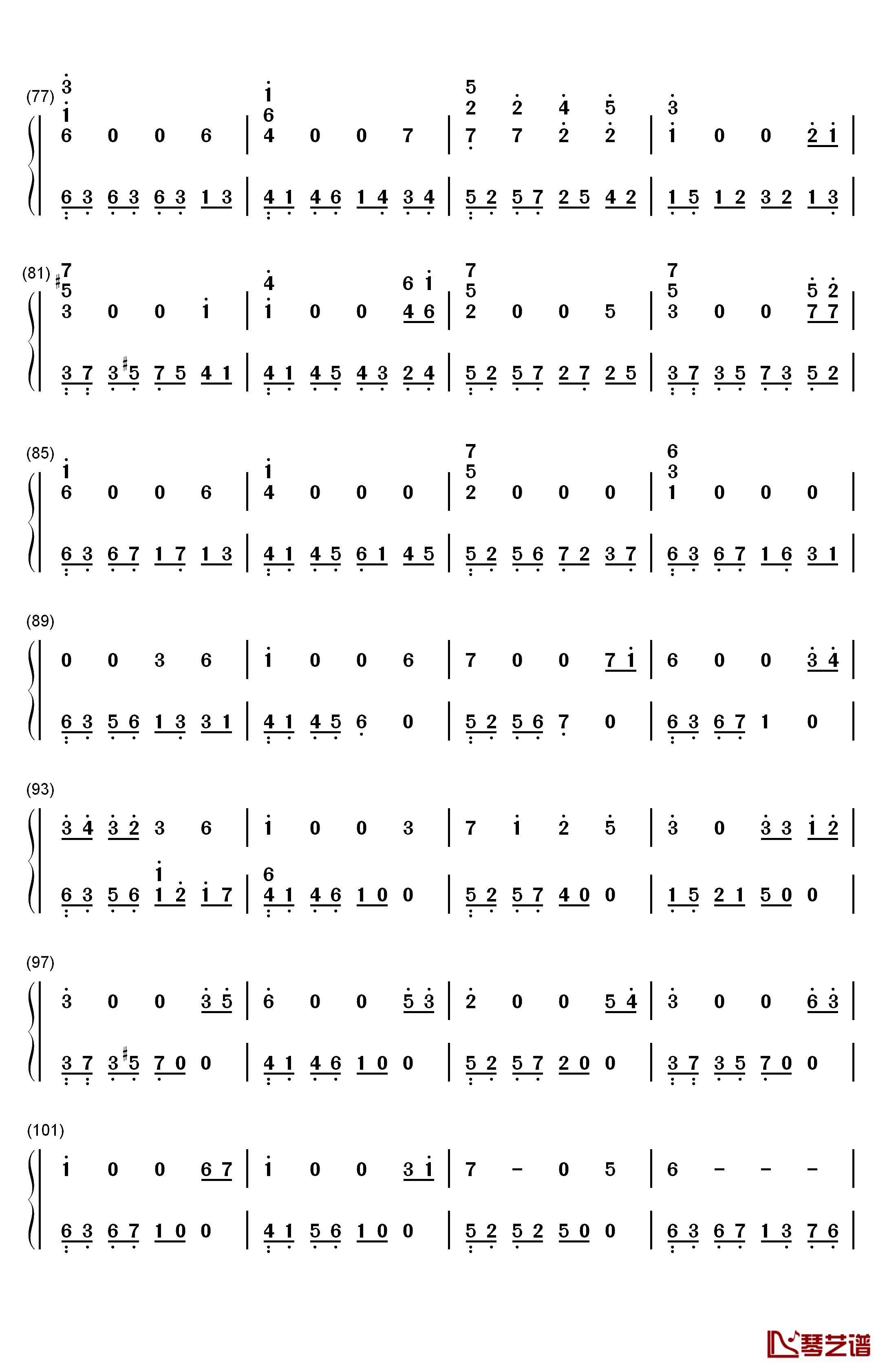 黑白的格调（1）川止于海钢琴简谱-数字双手-桃子4
