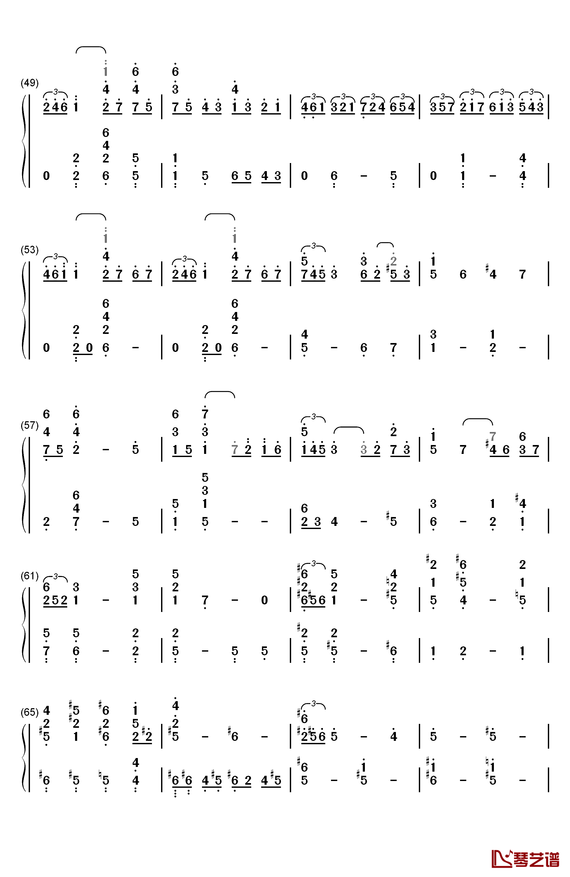 Arabesque No. 1钢琴简谱-数字双手-Claude Debussy　3