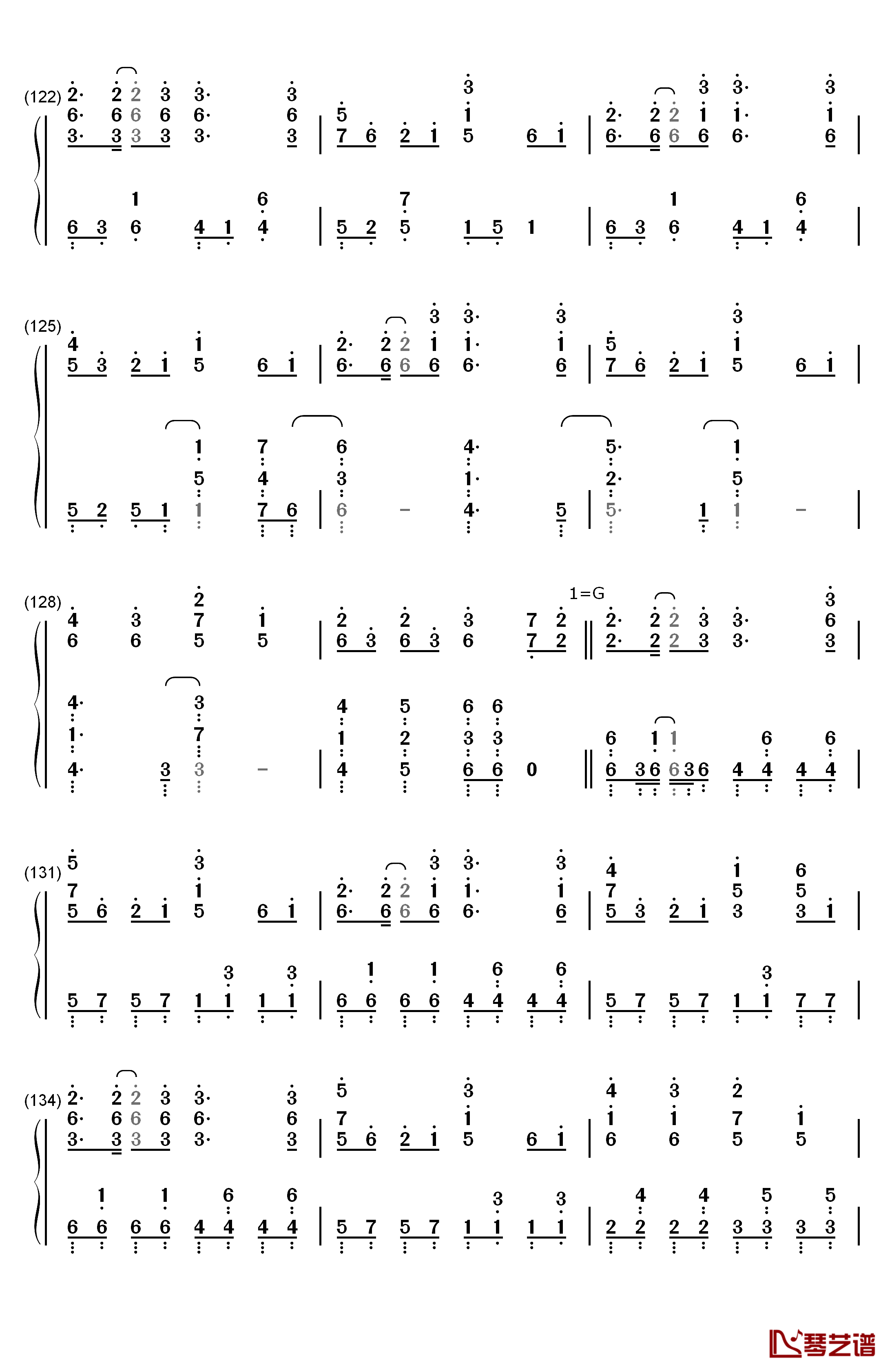 千本樱钢琴简谱-数字双手-触手猴10
