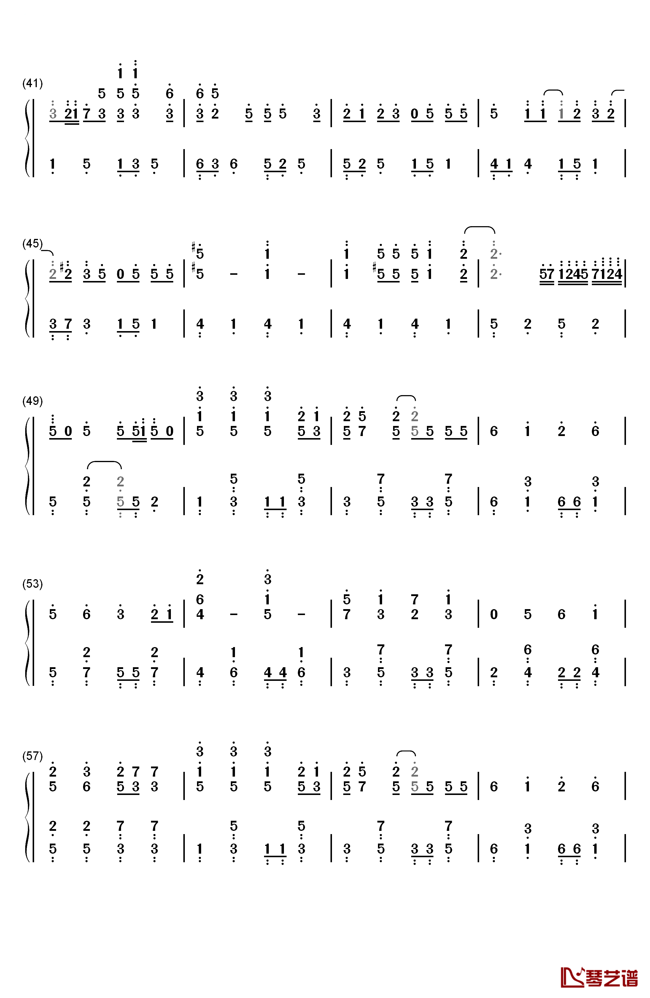 想像フォレスト钢琴简谱-数字双手-IA3