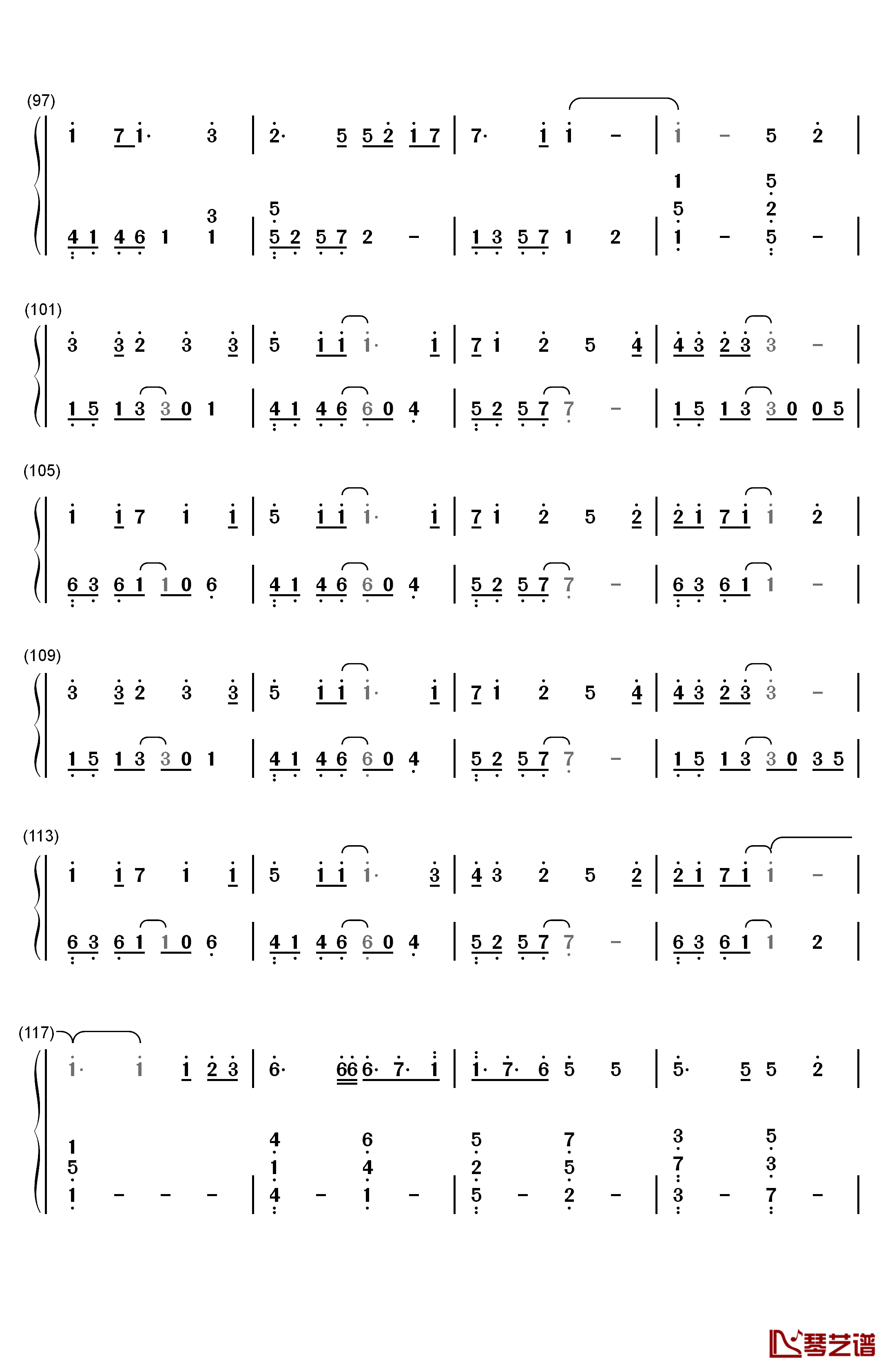 Letter song钢琴简谱-数字双手-Doriko5