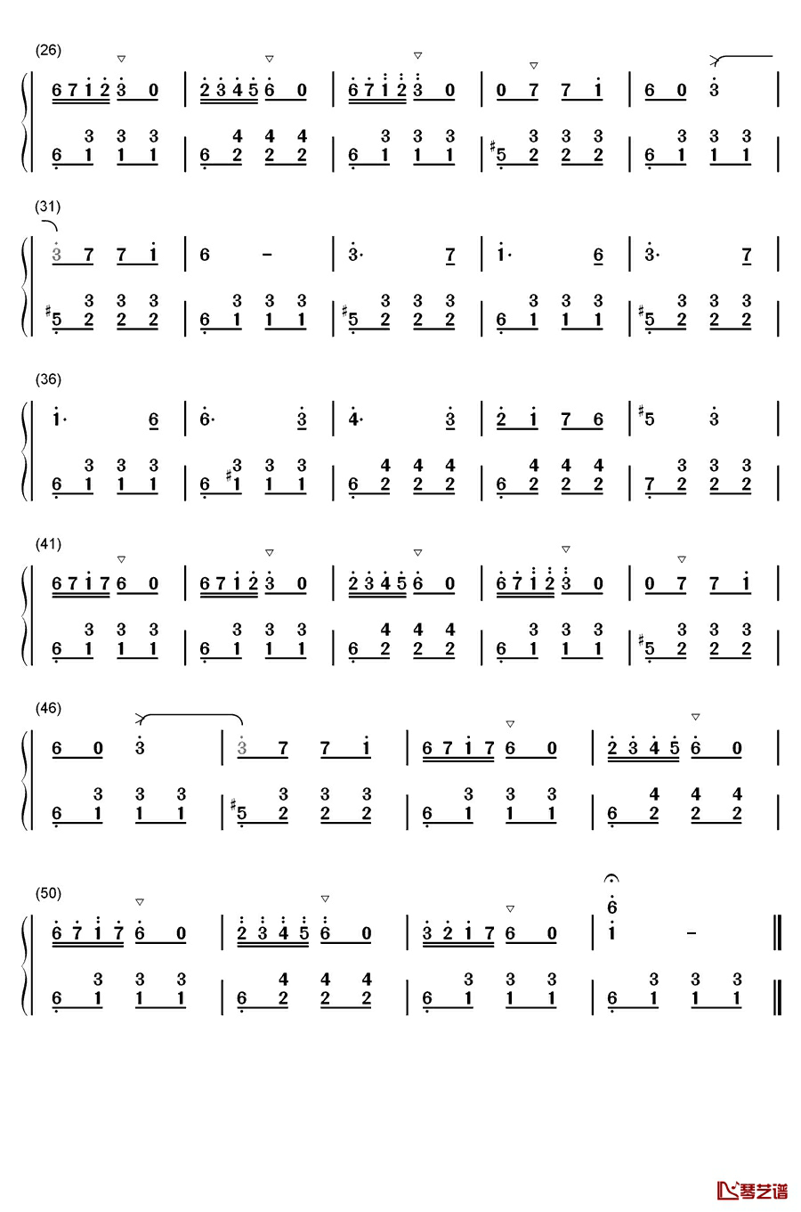 阿拉伯风格钢琴简谱-数字双手-布格缪勒2